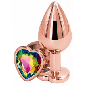 Análny kolík s diamantom Rose Gold Heart, malý