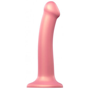 Strap-on-me dildo s prísavkou Metallic Shine M (18 cm), ružové
