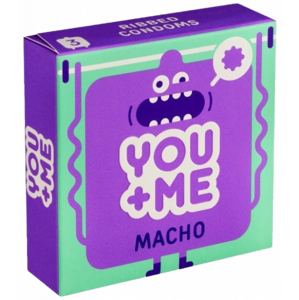 You Me MACHO - vrúbkované kondómy (3 ks)