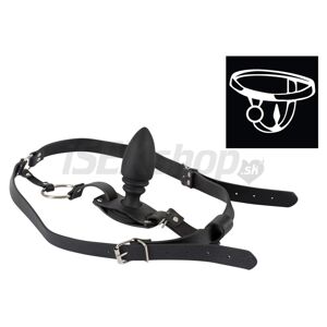 Strict Male Cock Ring Harness With Silicone and Anal Plug